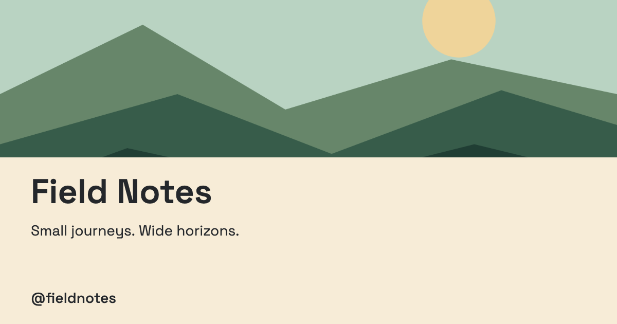 Field Notes fictional editorial profile card